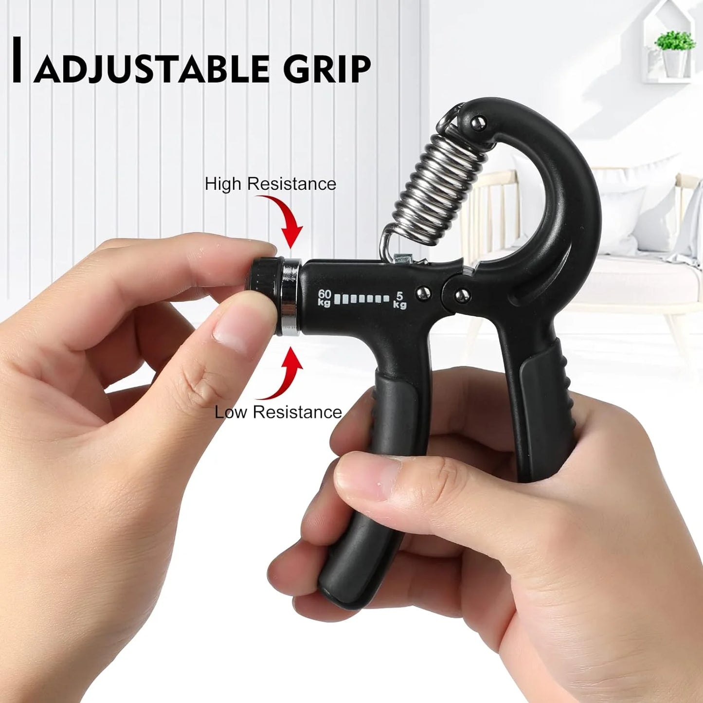 2 Pack Upgrade Grip Strength Trainer, Hand Grip Strengthener, Adjustable Resistance 11-132Lbs (5-60Kg), Non-Slip Gripper, Perfect for Musicians Athletes and Hand Rehabilitation Exercising