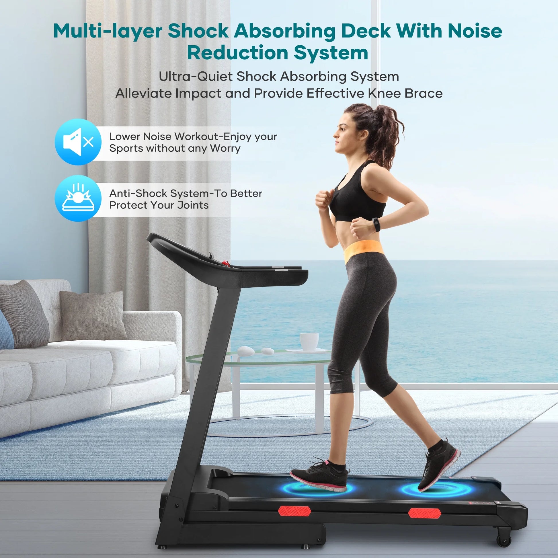 Treadmill with Auto Incline Bluetooth Voice Control 17" Wide Electric Treadmill Folding Machine 12% Auto 8.8 Mhp Speed for Home Use Gifts