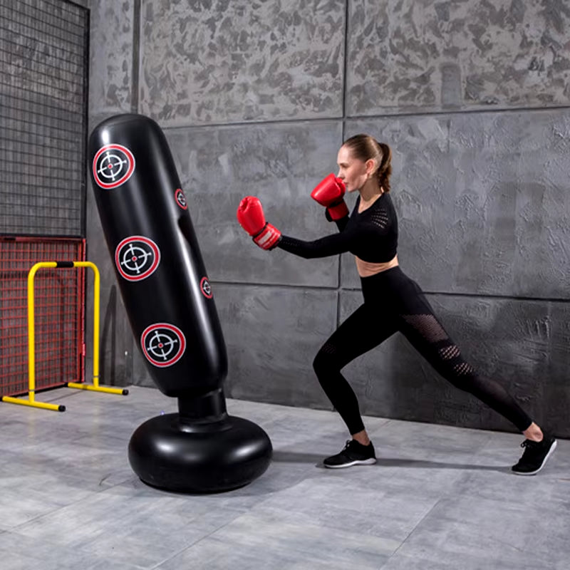 Boxing Punching Bag Boxing Muay Thai Inflatable Boxing Bag Training Pressure Relief Exercise Punching Stand Fitness Equipment