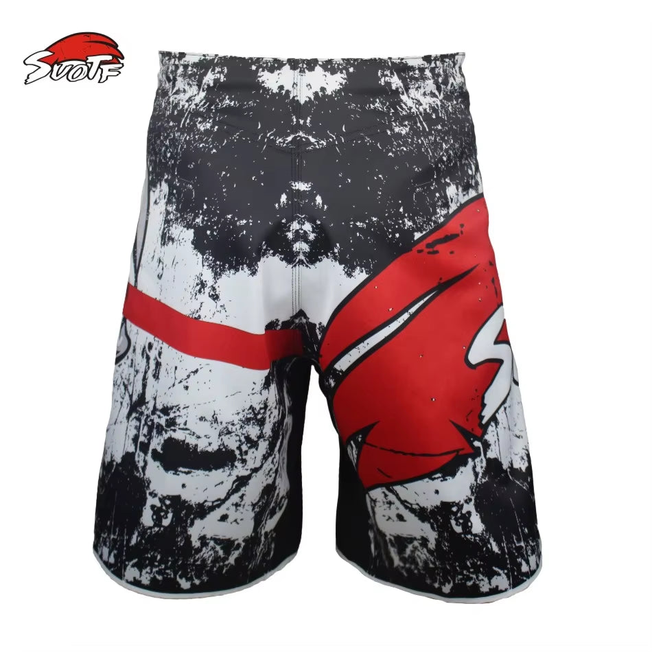 Tiger Muay Thai Fightwear Elevate Cheap MMA Kick Boxing Fight Trunks Top New Black MMA Shorts Mens Boxing Kickboxing