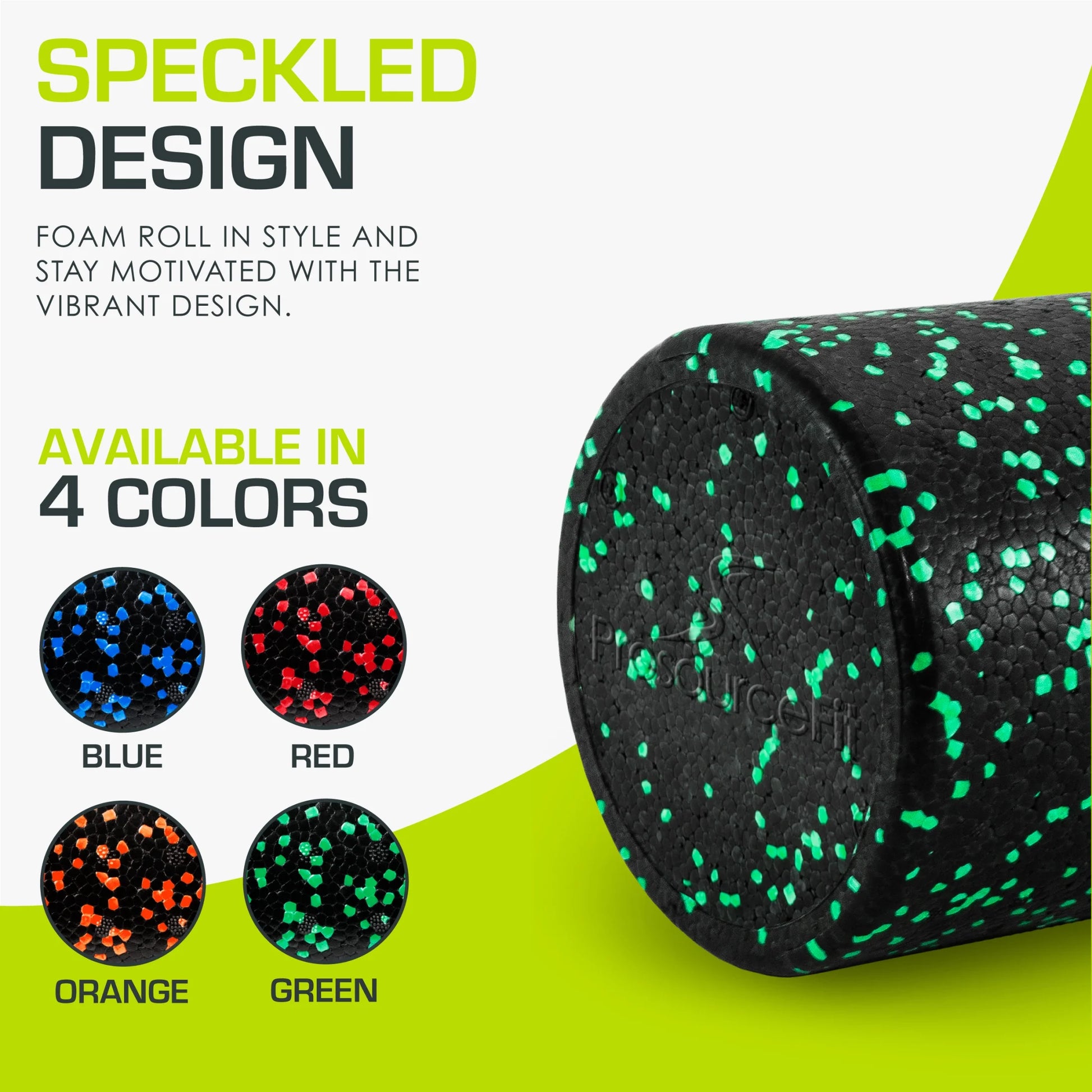 High Density Speckled Black Foam Roller for Myofascial Release, Trigger Point Massage, and Muscle Therapy