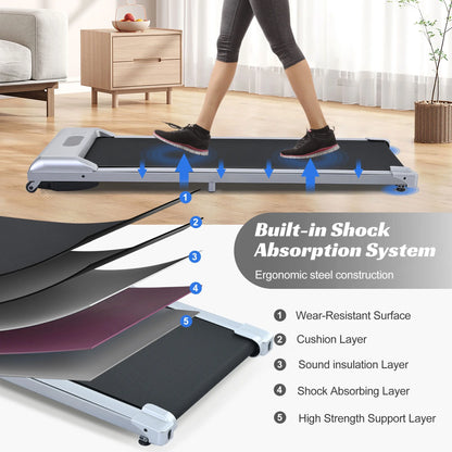 500LBS 3HP Walking Pad,Under Desk Treadmill with 4Mph Speed,47" Longer Quiet and Stable Pad with Bluetooth App,Speaker,Remote Control,Led Display,Portable Walking Pad Treadmill for Home/Office