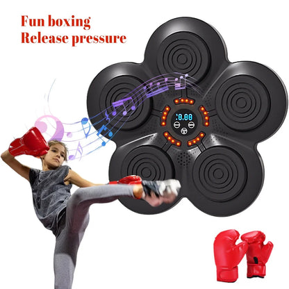 New Music Boxing Machine with Boxing Gloves, Wall-Mounted Smart Bluetooth Boxing Trainer for Home, Indoor and Gym