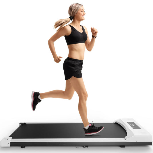 Walking Pad Treadmill, Electric Quiet under Desk Flat Portable Treadmill with LED Display and Remote Control, Speed Range 0.5-4 Mph, Installation-Free Walking Treadmill for Home Office